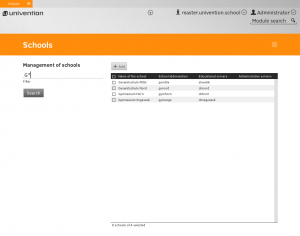 Screenshot UCS@school management of schools